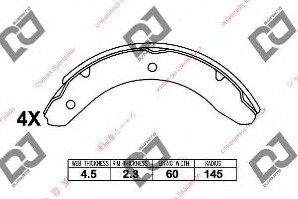 DJ PARTS BS1173 Комплект гальмівних колодок