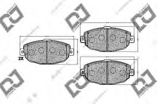 DJ PARTS BP1406 Комплект гальмівних колодок, дискове гальмо