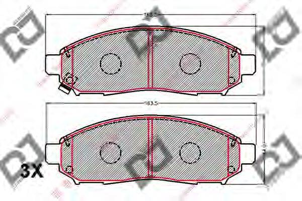 DJ PARTS BP2146 Комплект гальмівних колодок, дискове гальмо