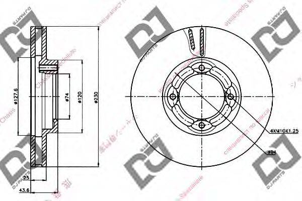 DJ PARTS BD1284 гальмівний диск