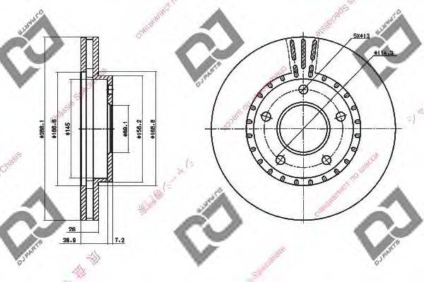 DJ PARTS BD1465 гальмівний диск