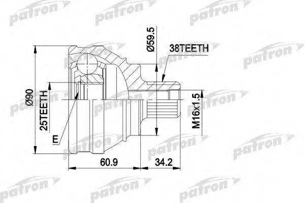 PATRON PCV1119 Шарнірний комплект, приводний вал