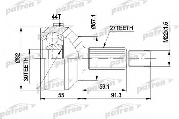 PATRON PCV1201 Шарнірний комплект, приводний вал