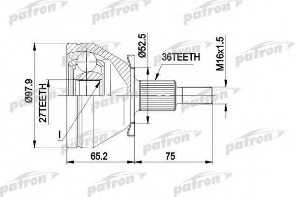 PATRON PCV1428 Шарнірний комплект, приводний вал