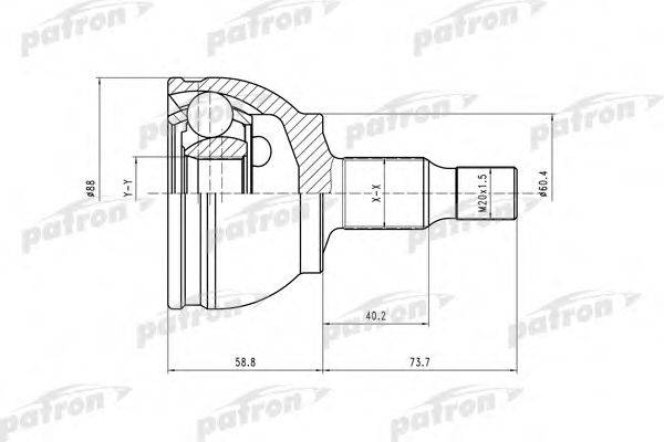 PATRON PCV1590 Шарнірний комплект, приводний вал