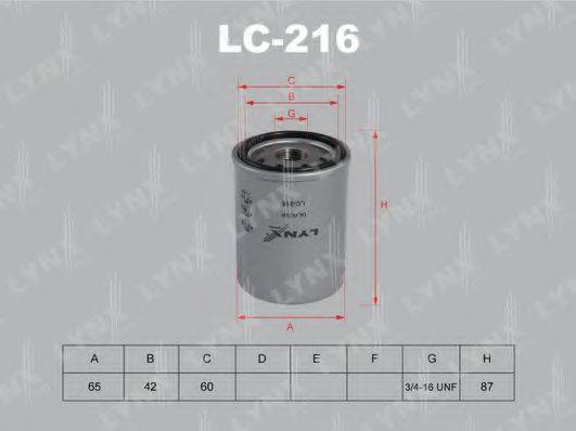 LYNXAUTO LC216 Масляний фільтр