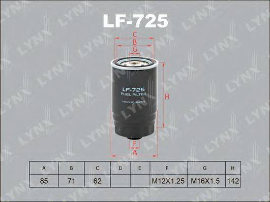 LYNXAUTO LF725 Паливний фільтр