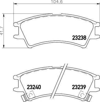 HELLA PAGID 8DB355017051 Комплект гальмівних колодок, дискове гальмо