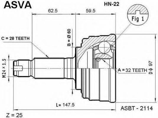 HONDA 44010-SW3-000 Шарнірний комплект, приводний вал