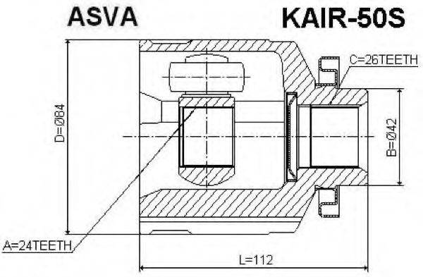 KIA 49592-1F500 Шарнірний комплект, приводний вал