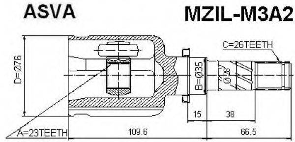 MAZDA GG25-22-620 Шарнірний комплект, приводний вал