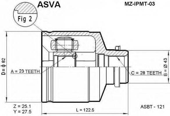 MAZDA G570-22-520 Шарнірний комплект, приводний вал