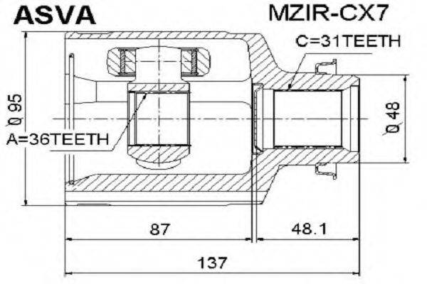 MAZDA GP27-22-520 Шарнірний комплект, приводний вал