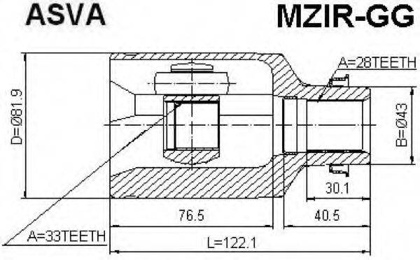 MAZDA GD62-22-520A Шарнірний комплект, приводний вал