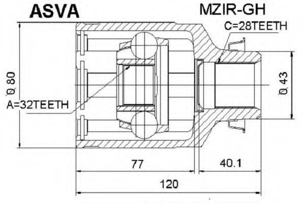 MAZDA GD75-22-620 Пильовик, приводний вал