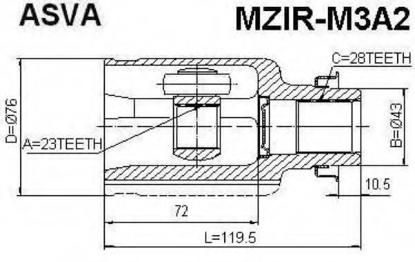 MAZDA GG25-22-520 Шарнірний комплект, приводний вал