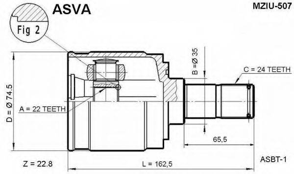 MAZDA F02422520A Шарнірний комплект, приводний вал