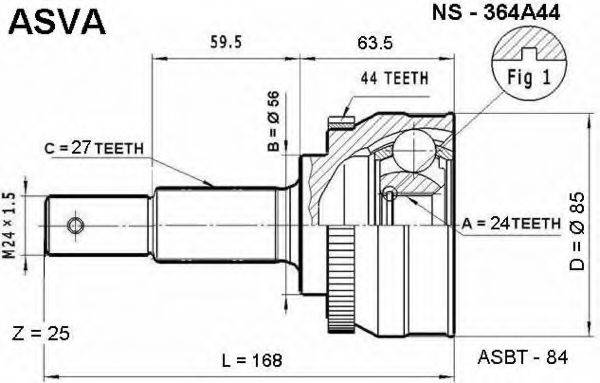 NISSAN 39101-AV911 Шарнірний комплект, приводний вал