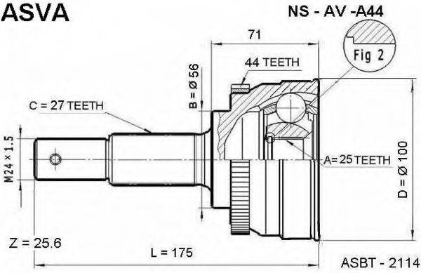 NISSAN 39211-71E10 Шарнірний комплект, приводний вал