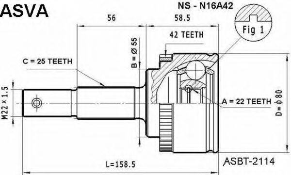 NISSAN 39100-95F0D Шарнірний комплект, приводний вал