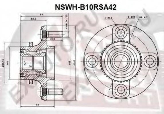 NISSAN 43202-95F0B Маточина колеса