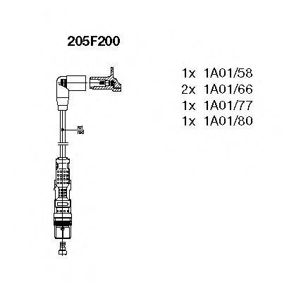 BREMI 205F200 Комплект дротів запалювання