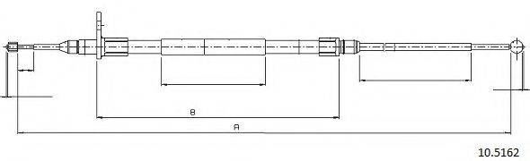 CABOR 105162 Трос, стоянкова гальмівна система