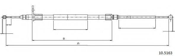 CABOR 105163 Трос, стоянкова гальмівна система