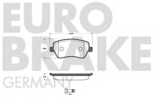 EUROBRAKE 5502222258 Комплект гальмівних колодок, дискове гальмо