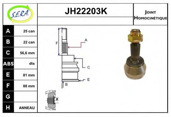 SERA JH22203K Шарнірний комплект, приводний вал
