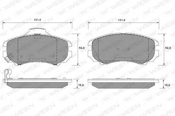 WEEN 23891 Комплект гальмівних колодок, дискове гальмо