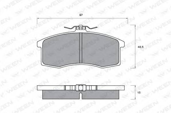 WEEN 1512609 Комплект гальмівних колодок, дискове гальмо
