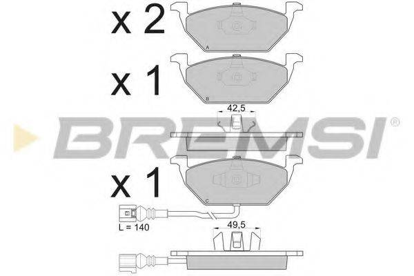 BREMSI BP2848 Комплект гальмівних колодок, дискове гальмо