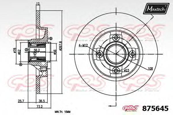 MAXTECH 8756456065 гальмівний диск