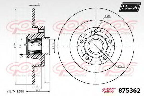 MAXTECH 8753620005 гальмівний диск