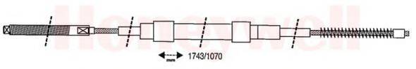 BENDIX 432836B Трос, стоянкова гальмівна система