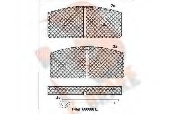 R BRAKE 20017 Комплект гальмівних колодок, дискове гальмо
