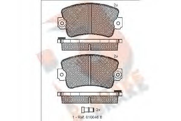 R BRAKE 20489 Комплект гальмівних колодок, дискове гальмо