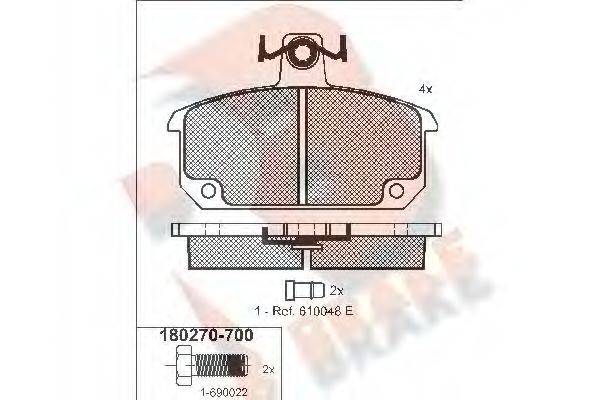 R BRAKE 20671 Комплект гальмівних колодок, дискове гальмо