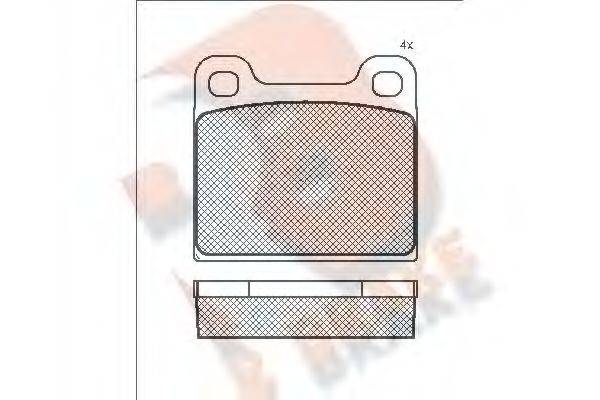 R BRAKE 20902 Комплект гальмівних колодок, дискове гальмо