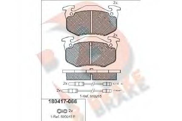 R BRAKE RB0417 Комплект гальмівних колодок, дискове гальмо