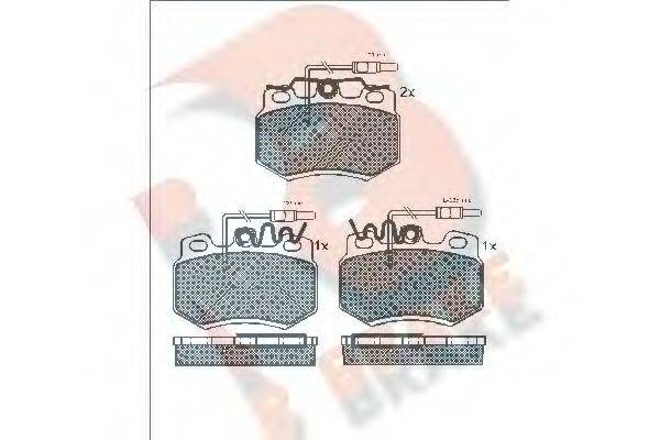 R BRAKE 21022 Комплект гальмівних колодок, дискове гальмо