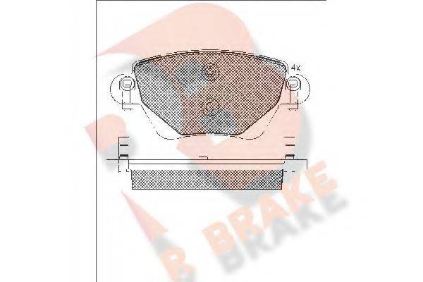 R BRAKE RB1381 Комплект гальмівних колодок, дискове гальмо