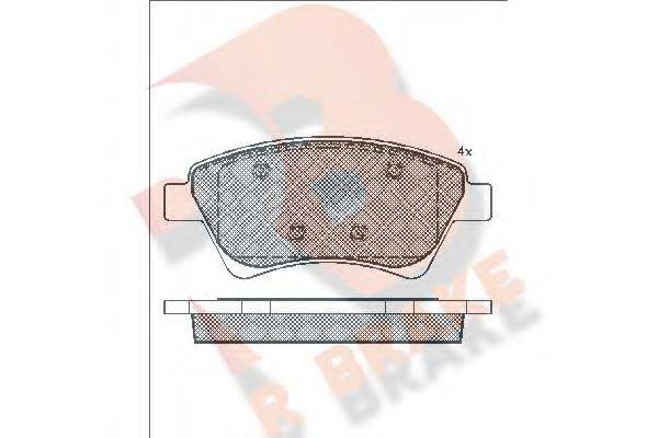 R BRAKE RB1535 Комплект гальмівних колодок, дискове гальмо