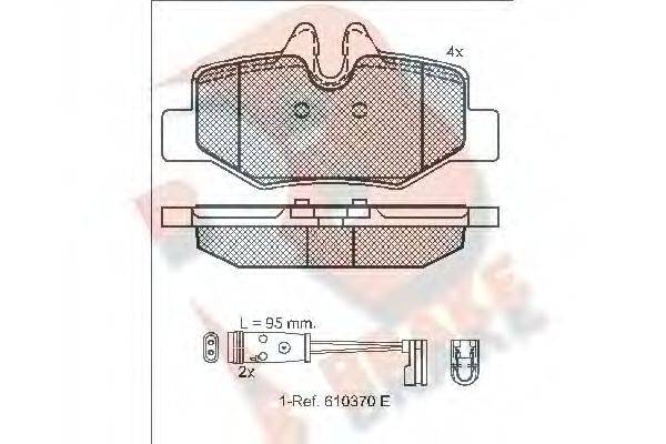 R BRAKE RB1676 Комплект гальмівних колодок, дискове гальмо