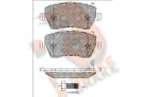 R BRAKE RB1748 Комплект гальмівних колодок, дискове гальмо