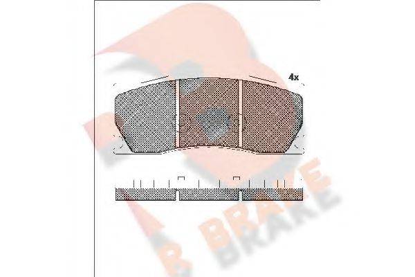 R BRAKE RB2016 Комплект гальмівних колодок, дискове гальмо