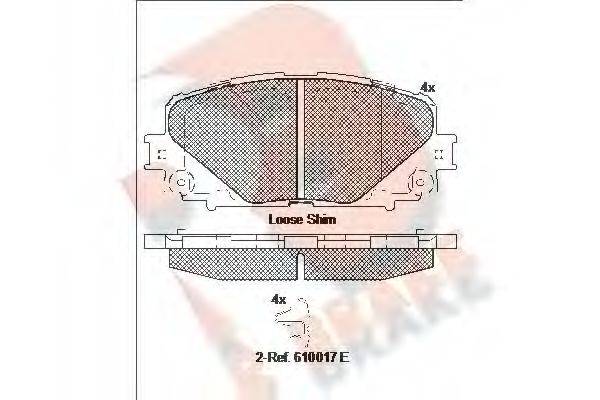 R BRAKE RB2168 Комплект гальмівних колодок, дискове гальмо