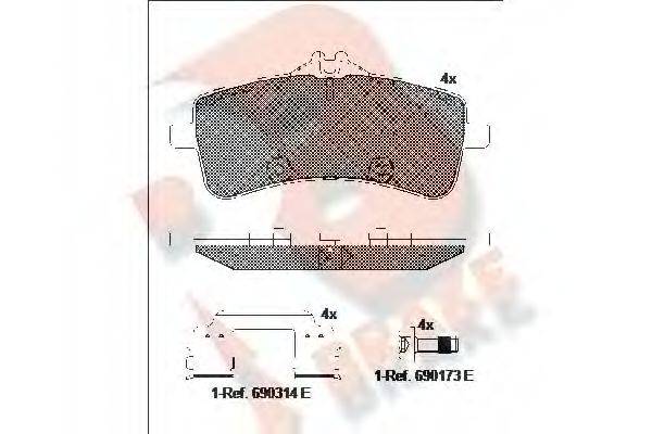 R BRAKE RB2218 Комплект гальмівних колодок, дискове гальмо