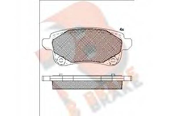 R BRAKE RB2222208 Комплект гальмівних колодок, дискове гальмо